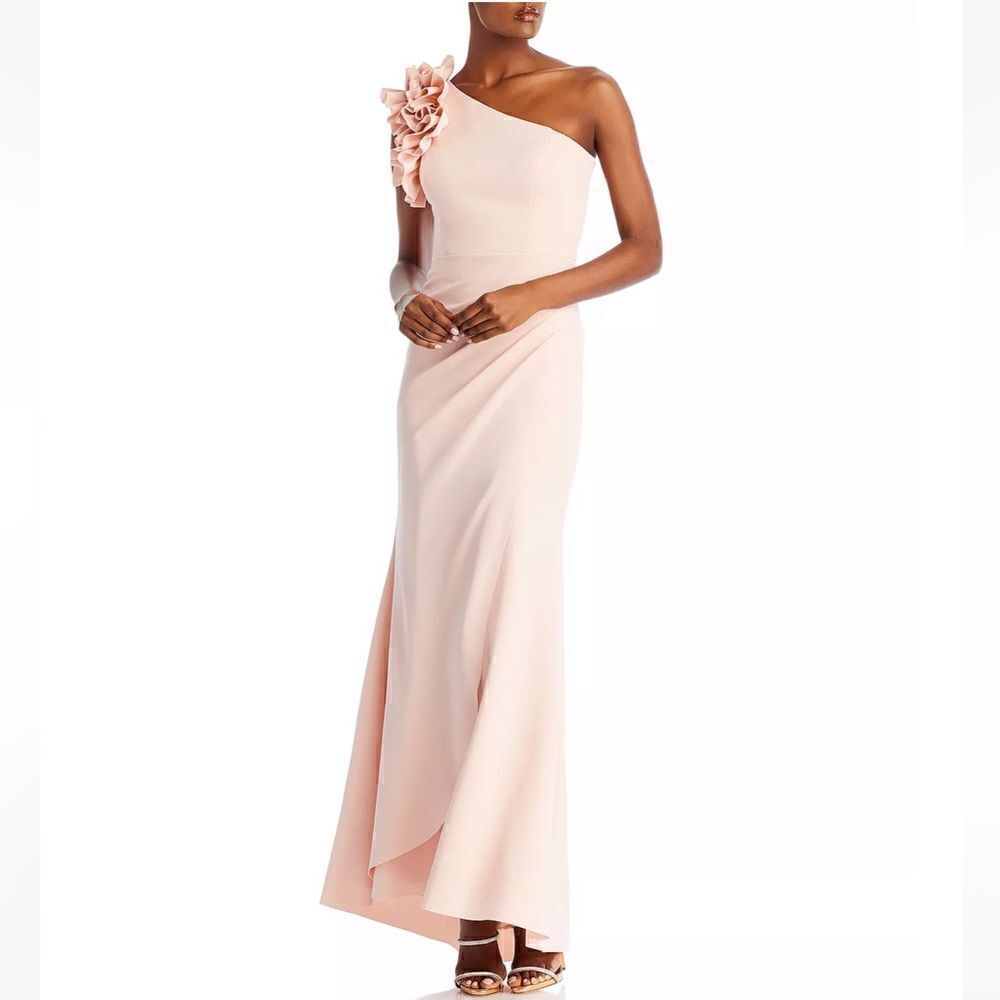 Aqua Oneshoulderrufflecrepegown